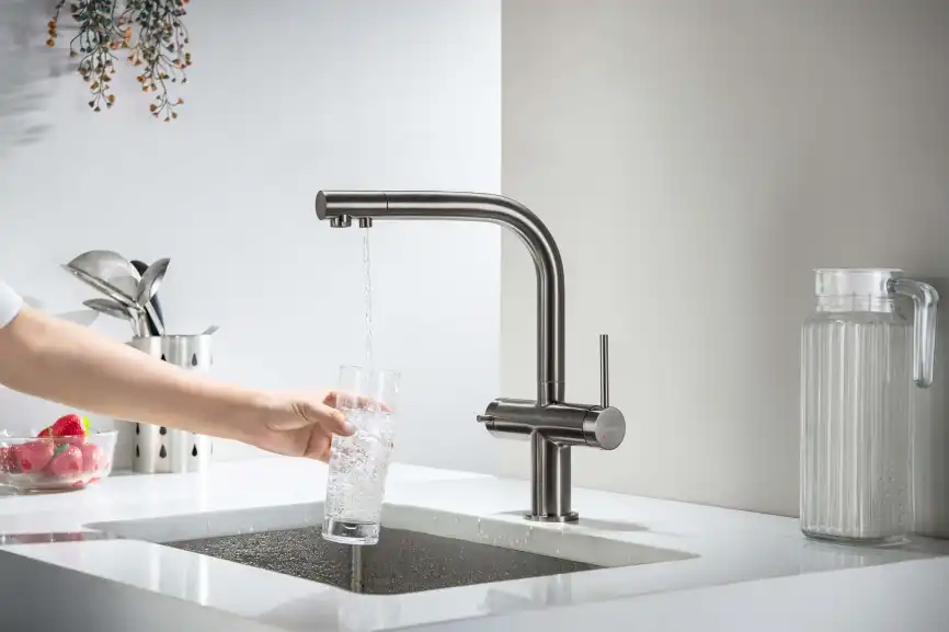 Смеситель для кухни Aquatek Европа AQ1385BGM, Оружейная сталь фото 4