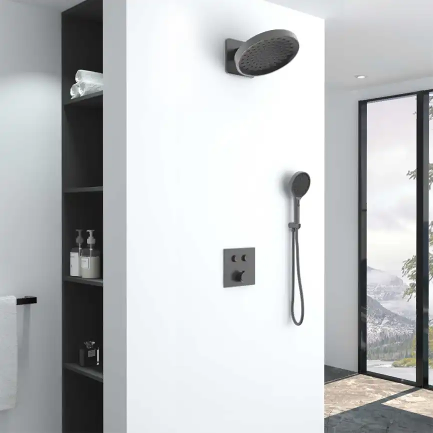 Душевая система  Vincea  VSFW-421I3GM VSFW-421I3GM встраиваемая, вороненная сталь фото 1