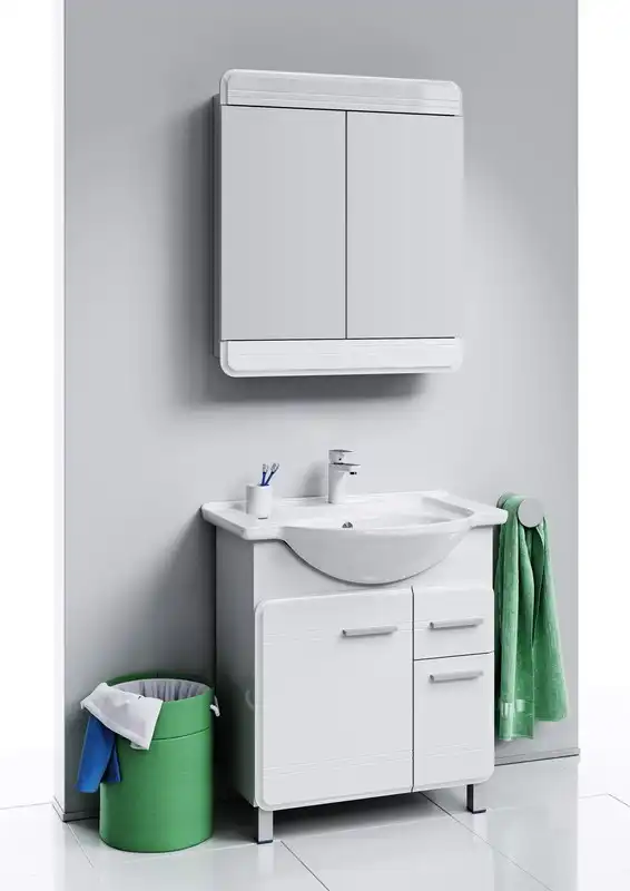 Зеркальный шкаф Aqwella Corsica 85 см, Kor.04.07, цвет Белый фото 3