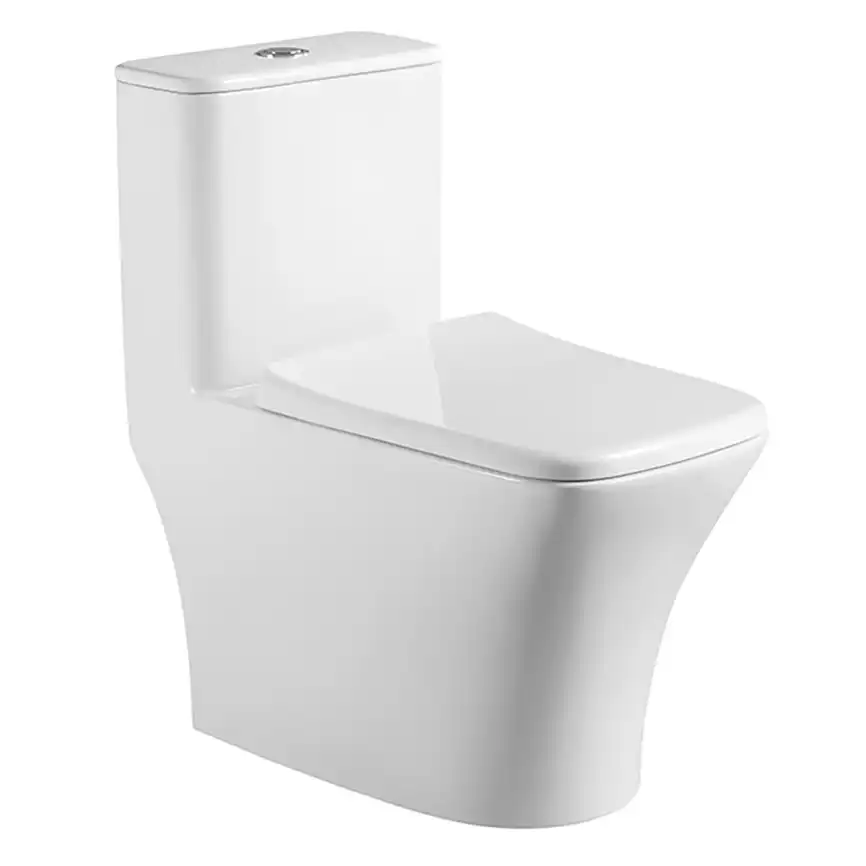 Унитаз-моноблок Azario TEANO AZ-8621 безободковый, в комплекте с сиденьем микролифт, Белый глянцевый фото 1