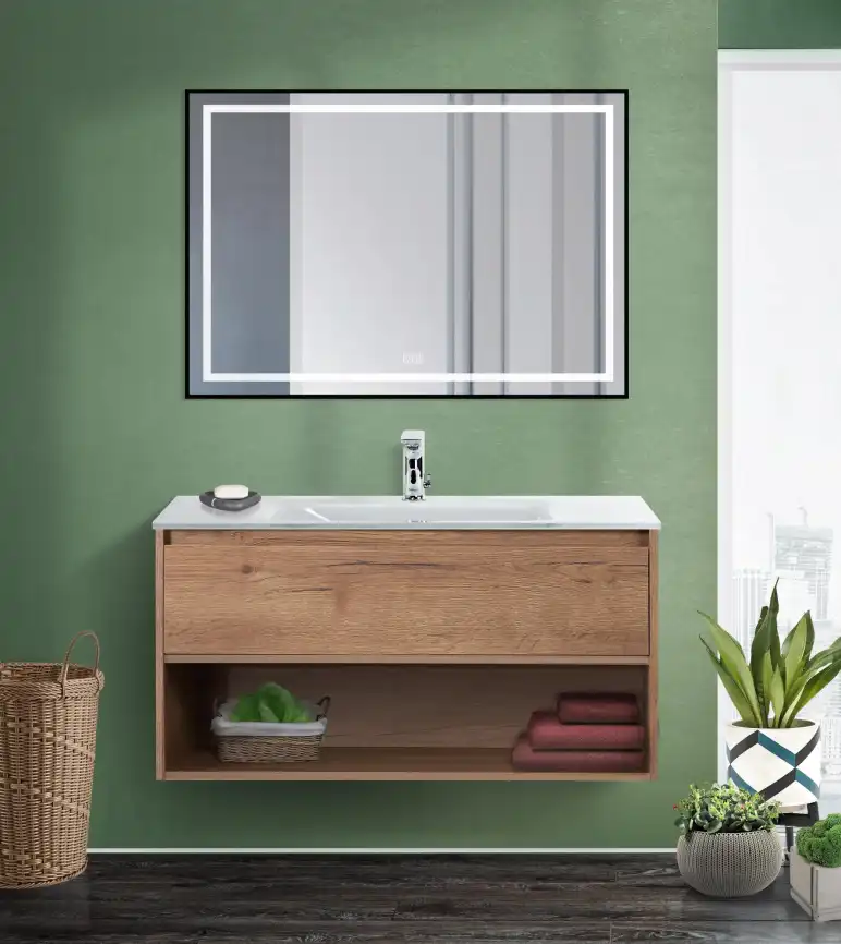 Зеркало BelBagno SPC-KRAFT-1000-800-LED-TCH-WARM-NERO фото 8