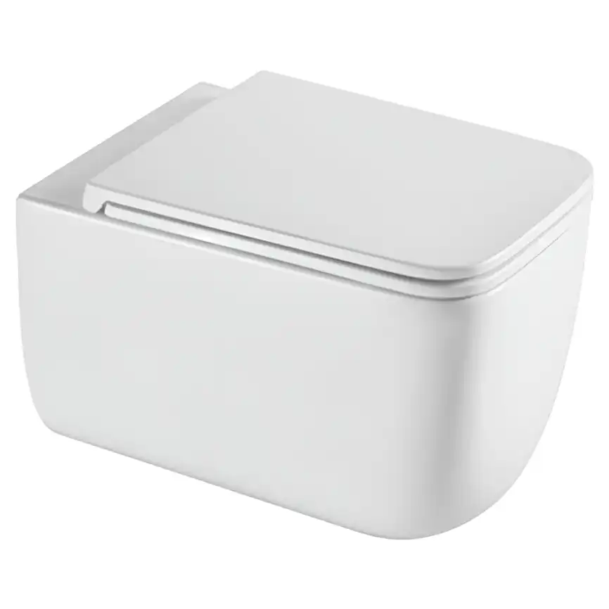 Унитаз подвесной AVS Пирамида 801-0037-P-T1-GW безободковый, со смывом Торнадо, белый фото 1