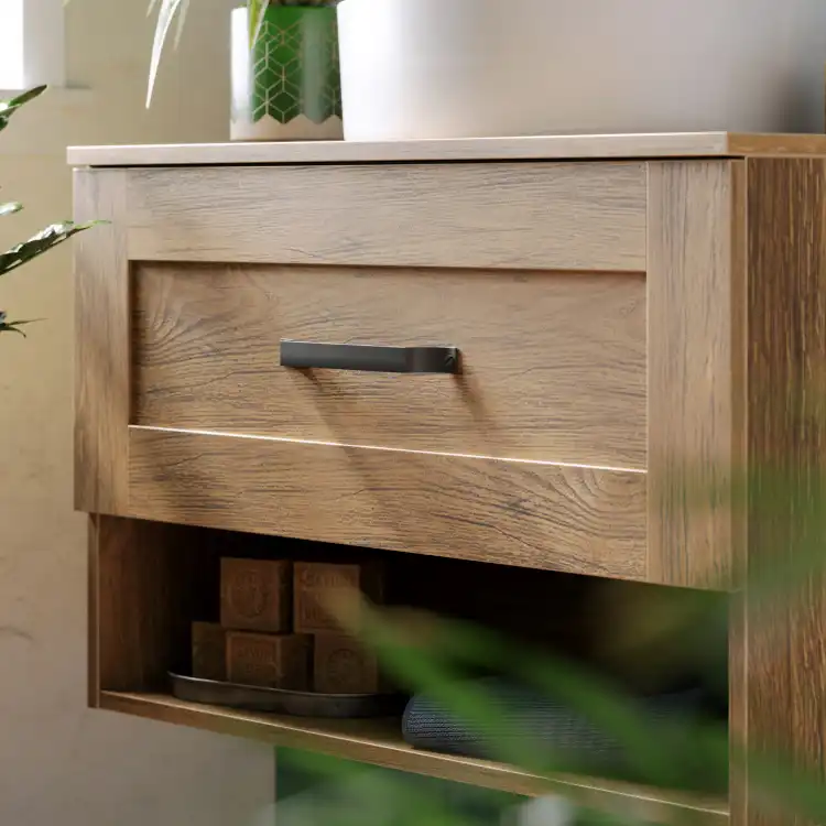 Тумба под умывальник подвесная Aqwella Craft 80 см, CRF0108DB, цвет Дуб балтийский фото 6