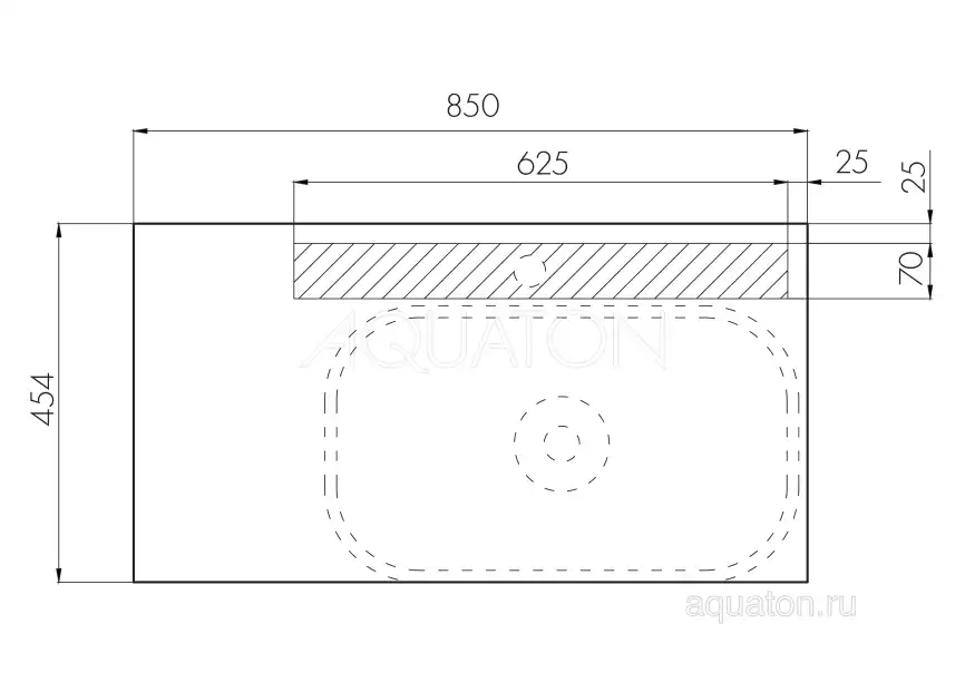 Тумба под раковину Aquaton Терра 85 1A247201TEKA0 подвесная правая, цвет дуб кантри / антрацит фото 2