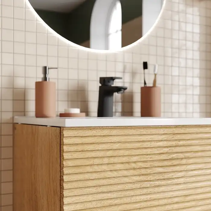 Тумба с раковиной IDDIS Bild 60, подвесная, Дуб светлый, BIL60V0i95K фото 11