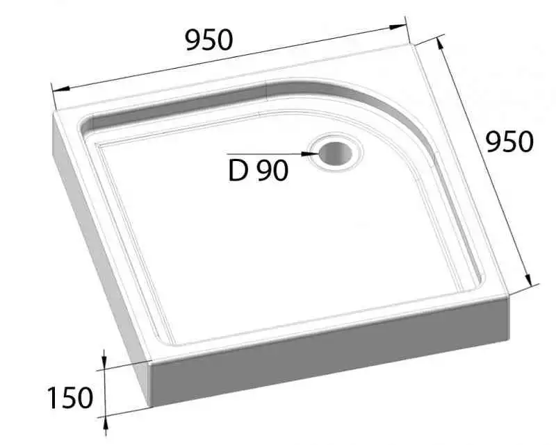 Душевой поддон BelBagno TRAY 95х95 акриловый TRAY-BB-A-95-15-W Белый фото 7