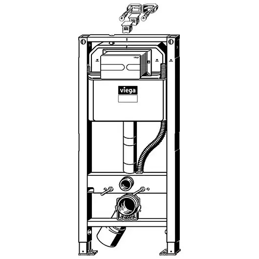 Инсталляция Viega Prevista Dry 792862 для подвесных унитазов с бачком, с клавишей смыва Хром фото 3