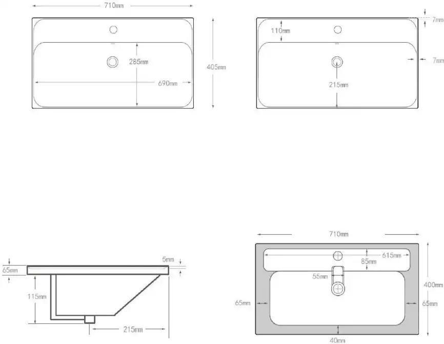 Раковина Aquanet Flash Mini 70 белая, 342054 фото 2