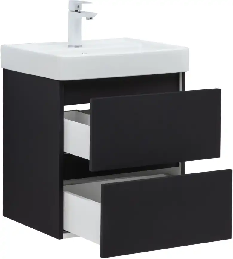 Тумба под раковину Aquanet Вега 2.0 50 черный, подвесная, 337952 фото 7