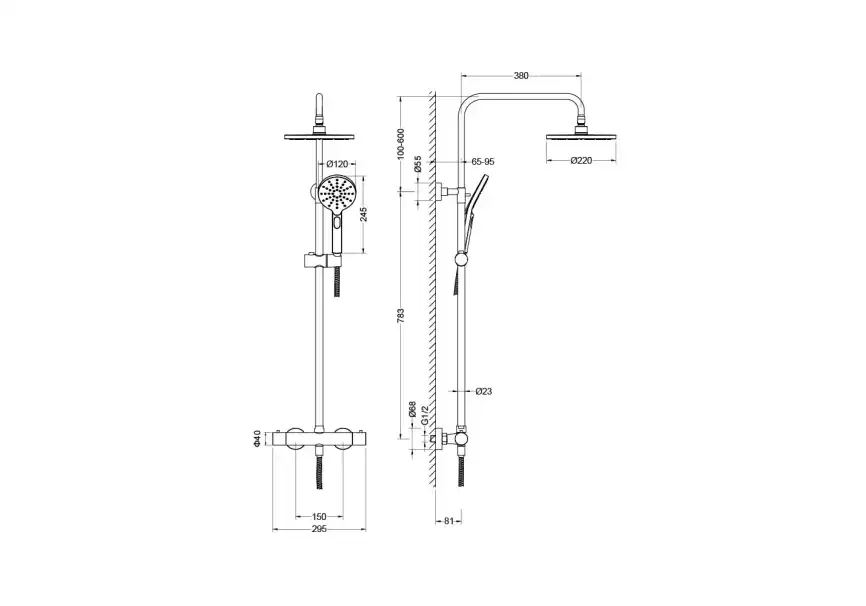 Душевая система Aquatek ЕВРОПА AQ2343CR с термостатом, Хром фото 2