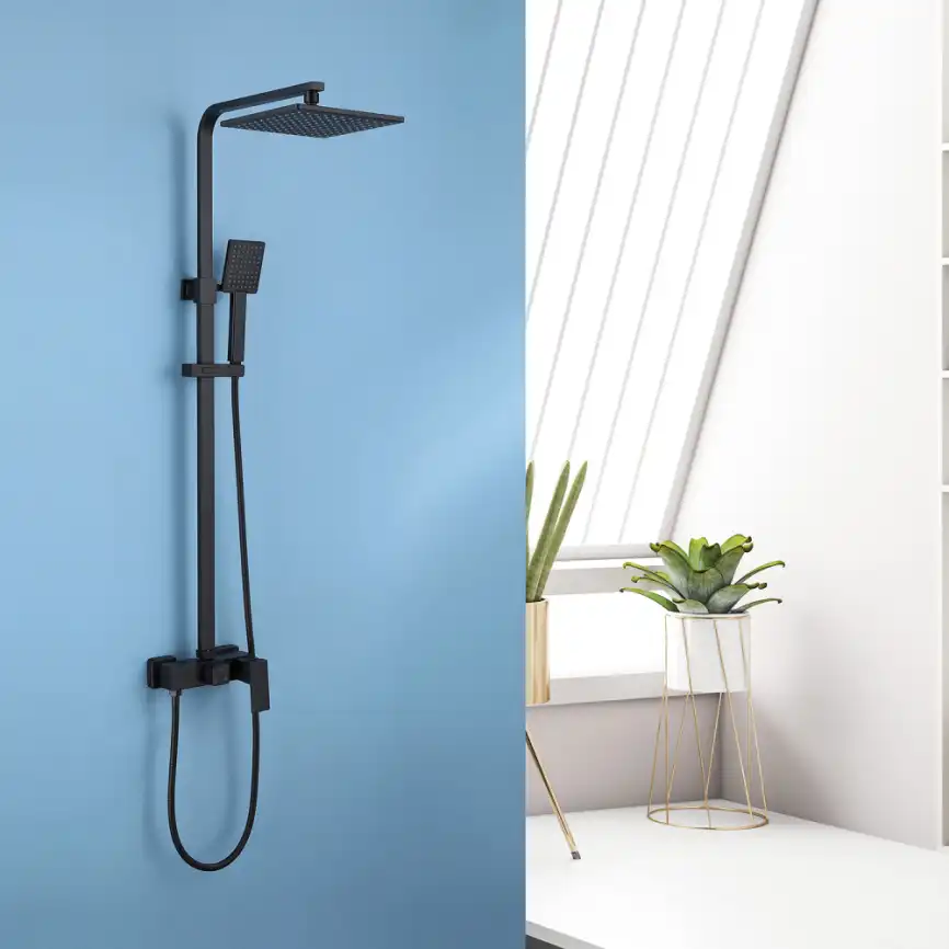 Душевая стойка ABBER Daheim AF8220B без излива, черная матовая фото 3