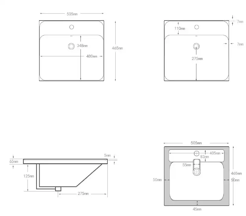 Раковина Aquanet Flash 50, белая, 333265 фото 2