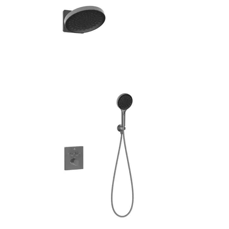 Душевая система  Vincea Inspire VSFW-3I21MT3GM VSFW-3I21MT3GM  с термостатом, встраиваемая, вороненная сталь фото 2