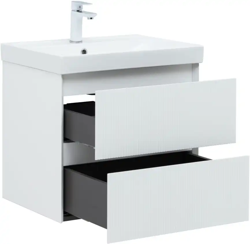 Тумба под раковину Aquanet Альтера 60 белый матовый, подвесная, 337154 фото 6