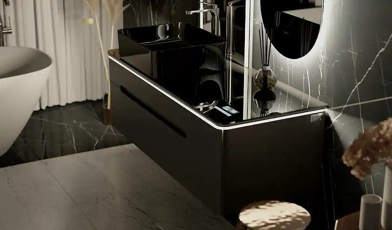 Тумба под раковину Jorno SHINE 120 Shi.01.120-M/P/A Серый антрацит фото 6