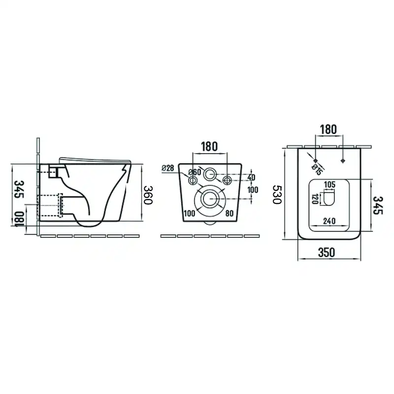 Подвесной унитаз Azario Nova AZ-2216 SP безободковый, с сиденьем микролифт, Белый глянцевый фото 3
