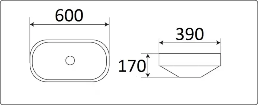 Умывальник CeramaLux 5006C 600х390х170 Полувстраиваемая цвет Белый фото 2