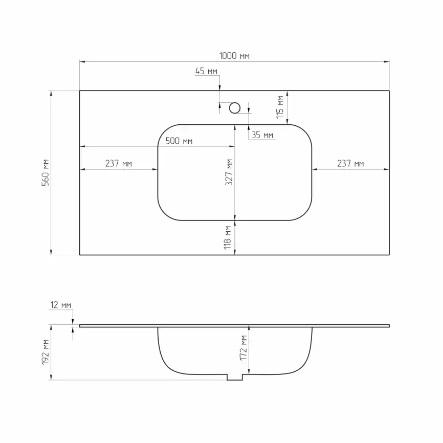 Раковина мебельная AVS Шарм 100x56 белая/серая фото 8