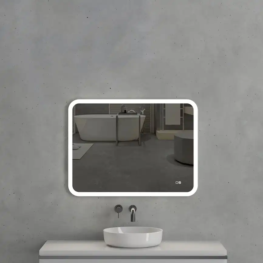 Зеркало с подсветкой AVS Байкал 90x65 см, антипар фото 1