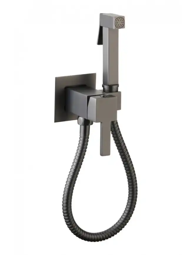 Гигиенический душ со смесителем CeramaLux KBS/008, цвет оружейная сталь фото 1