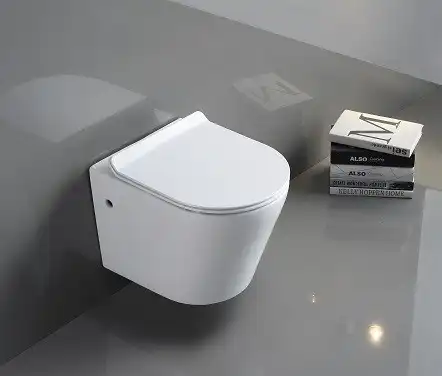 Унитаз подвесной CeramaLux B2330, безободковый с сиденьем микролифт Белый фото 2