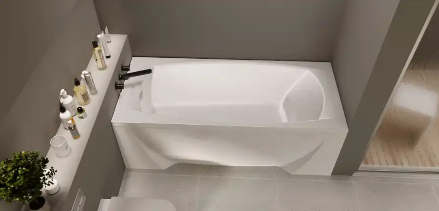 Акриловая ванна Marka One PRAGMATIKA 173-155х75 01пр17375 прямоугольная, Белая фото 3