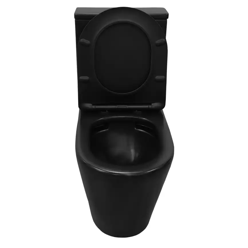 Унитаз-компакт Azario Black Queen  AZ-8380 напольный, безободковый, с бачком и сидением микролифт, цвет черный матовый фото 4