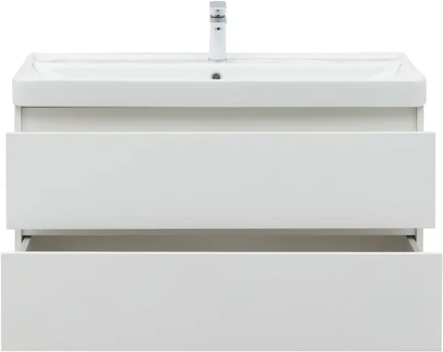 Тумба под раковину Aquanet Вега 100 белый глянец фото 9