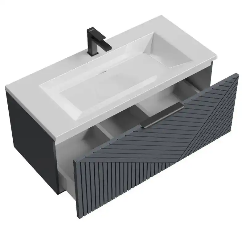 Тумба под раковину Grossman Блисс 100 подвесная, графит матовый (1010048) фото 2