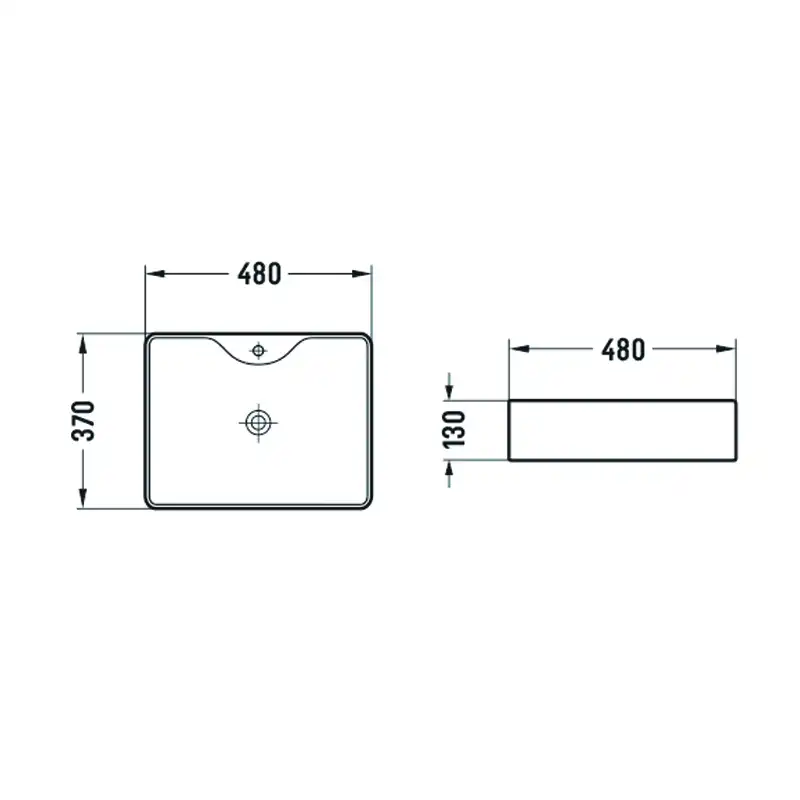Раковина накладная Azario 480х370х130 AZ-2010 SP, цвет Белый фото 3