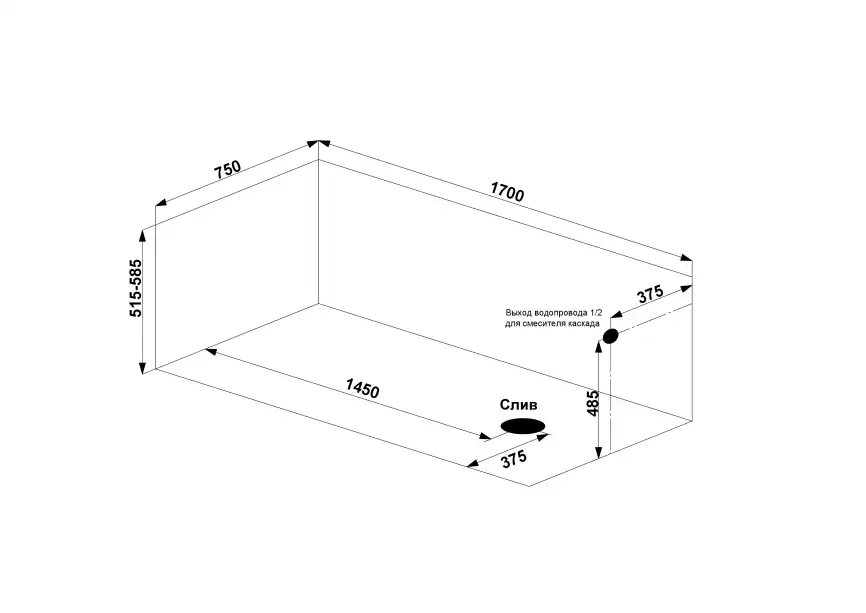 Акриловая ванна Bas Бали 170x75 без гидромассажа фото 7
