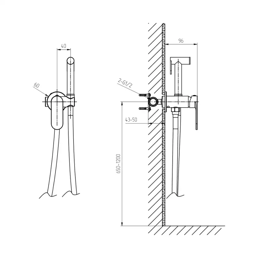 Гигиенический душ со смесителем AVS Beauty оружейная сталь, 811-531-GM фото 12