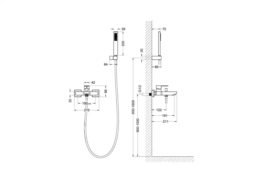 Смеситель для ванны Aquatek Либра AQ1649CR, однорычажный, с коротким изливом, Хром фото 2