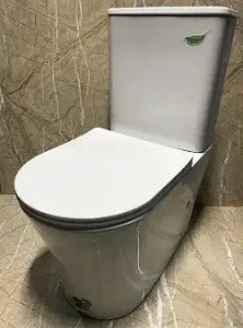 Унитаз-компакт CeramaLux 1219A, безободковый, с бачком и сидением микролифт Белый фото 10