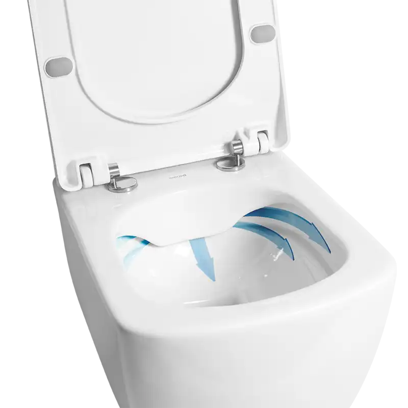 Унитаз подвесной безободковый Creavit Elegant EG321-11CB00E-0000 с сиденьем микролифт Белый фото 6