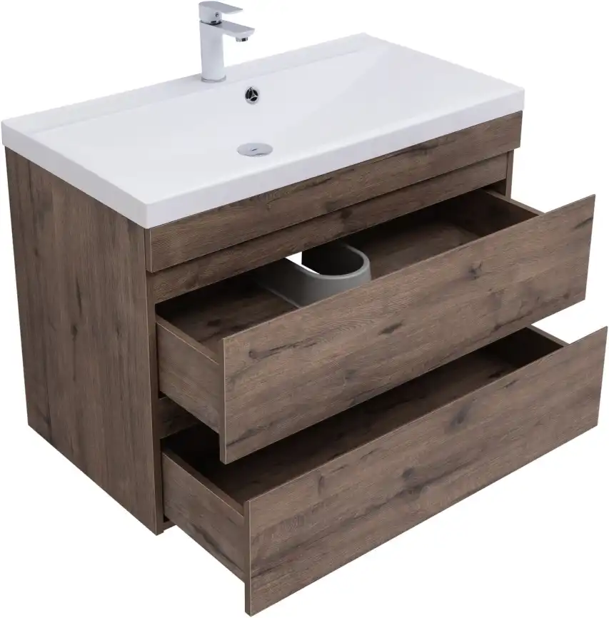 Тумба под раковину Aquanet Нота New 90 дуб веллингтон табак, 334193 фото 4