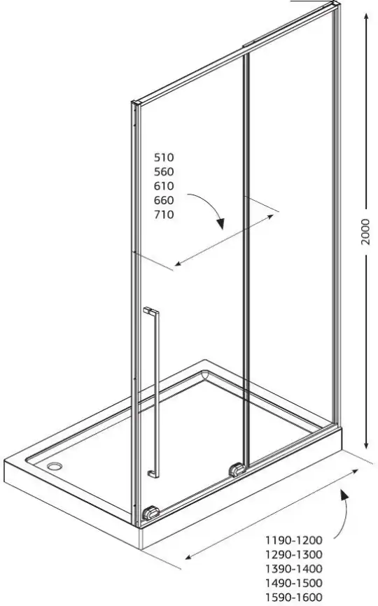 Душевая дверь Allen Brau Fantasy 150 3.11009.31 черный матовый фото 2