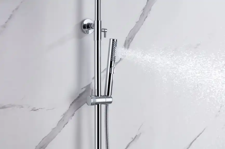 Душевая система Allen Brau Priority 5.31A10-00 для ванны с изливом, верхний и ручной душ, Хром фото 9