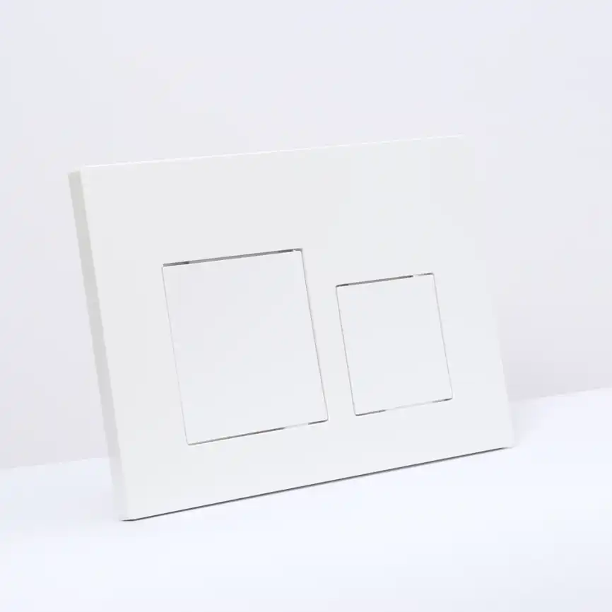 Клавиша смыва AVS 809-0013-GW квадратные кнопки, белая глянцевая фото 2