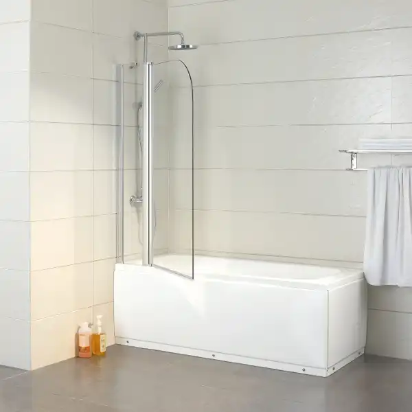 Шторка для ванны Sole Life 1 80 см, УТ000004866, профиль Хром, стекло Прозрачное фото 1