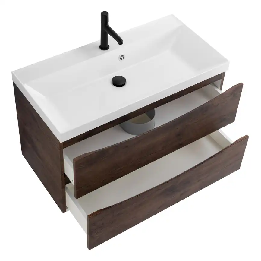 Тумба под раковину BelBagno MARINO-800-2C-SO-RW-P подвесная Rovere Moro фото 9