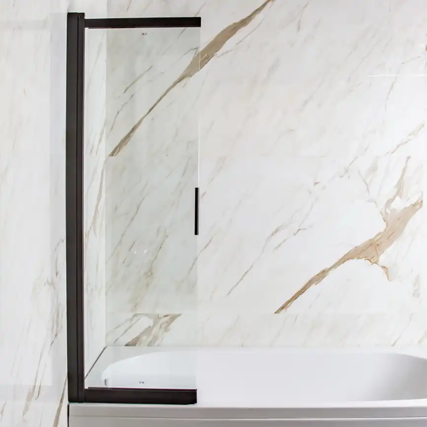 Шторка на ванну AVS Слайдер Плюс 80 профиль черный, стекло прозрачное, 803-0011-150-82-BM-T фото 9