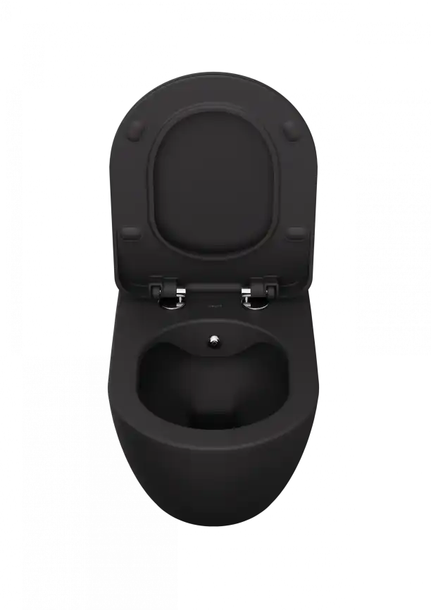 Унитаз подвесной безободковый с биде Creavit Free FE322-00AM00E-0000 с сиденьем микролифт Антрацит матовый фото 3