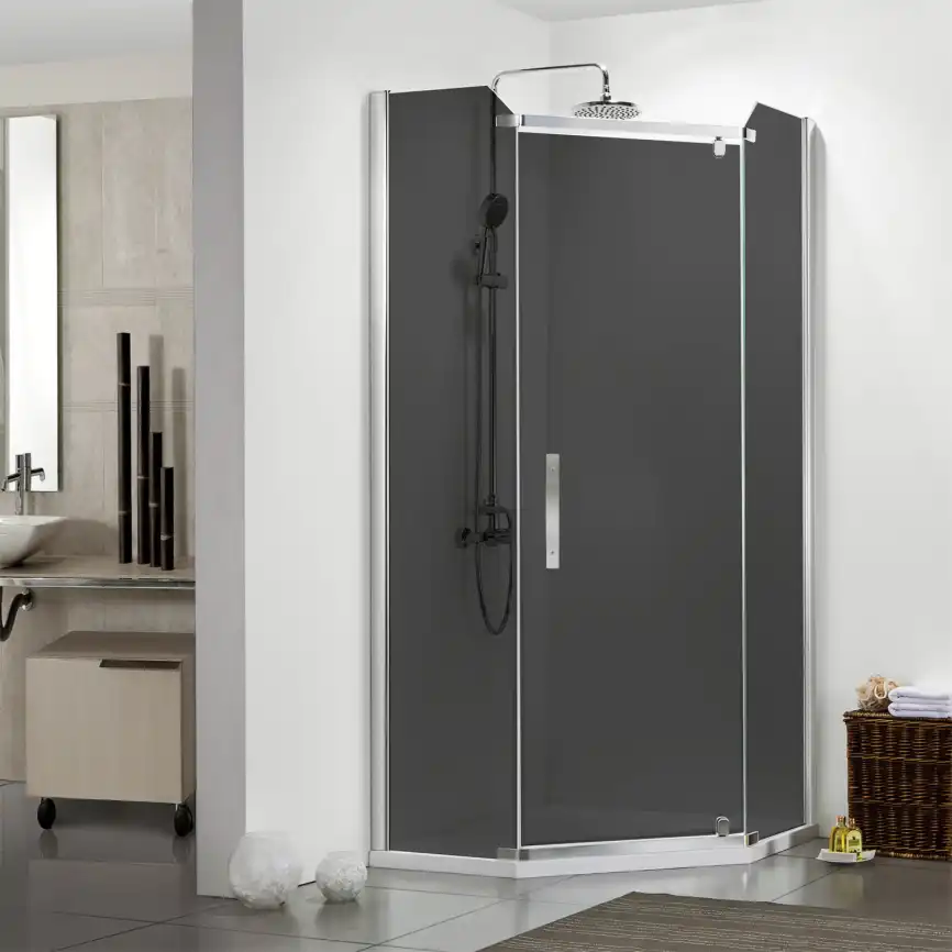 Душевой уголок Azario Edmonton 90х90х200 AZ-NNC3231-2 900 профиль Серебро, стекло Тонированное фото 1