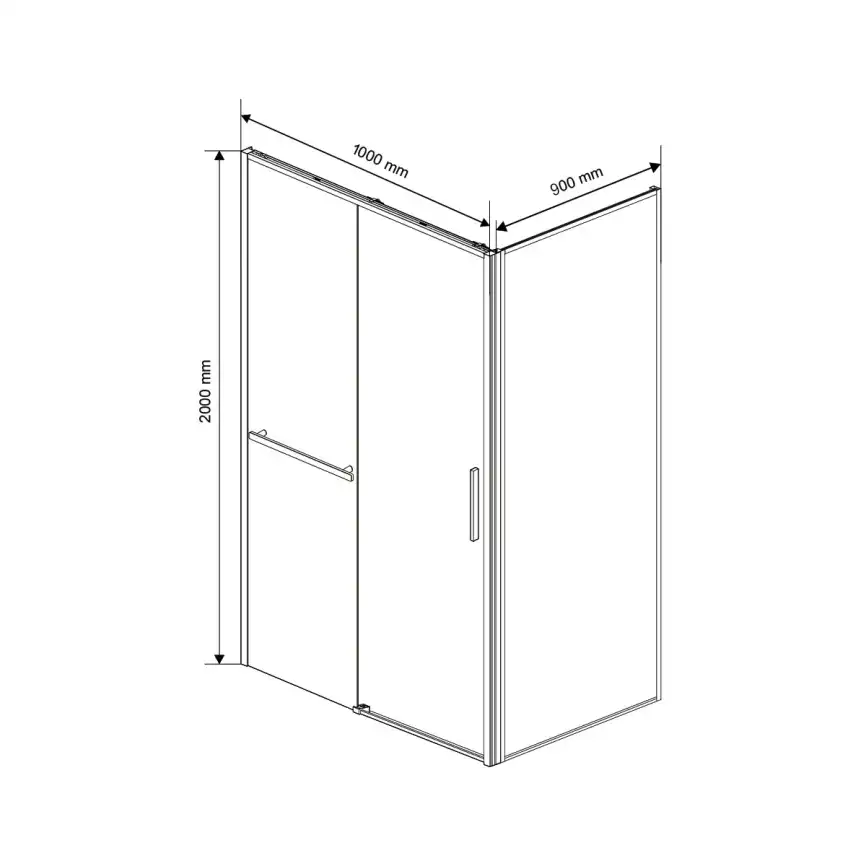 Душевой уголок Vincea Slim Soft 100х90 VSR-1SS9010CLB, дверь раздвижная, профиль черный, стекло прозрачное фото 10