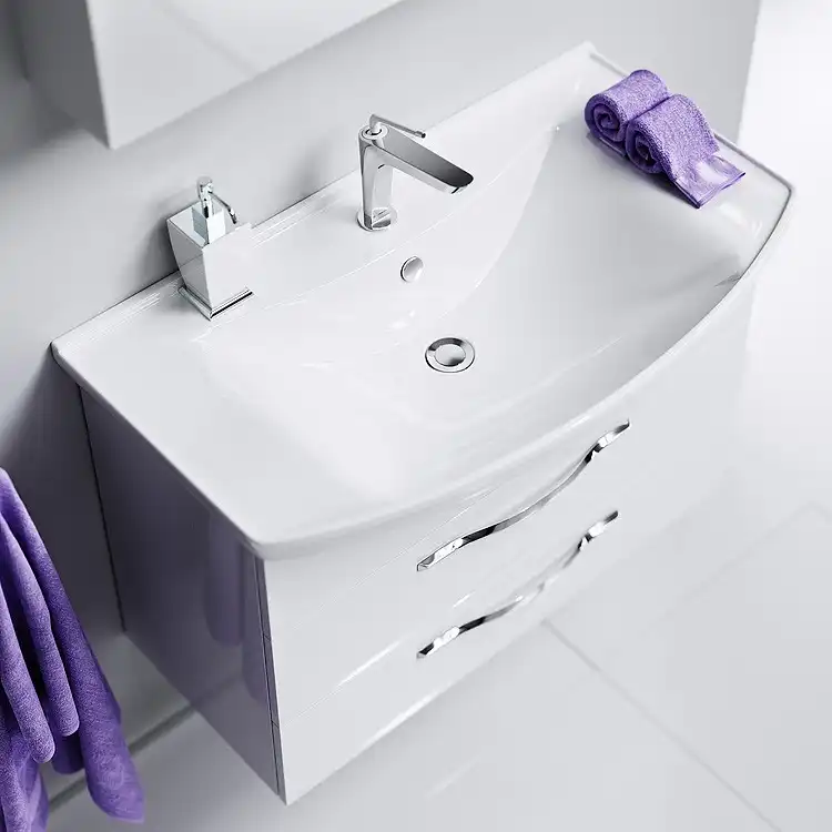 Тумба с раковиной подвесная Aqwella Allegro 85 см, Agr.01.08/2, цвет Белый фото 4