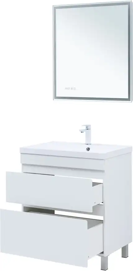 Тумба под раковину Aquanet Нота New 75 белый глянец, 344144 фото 5