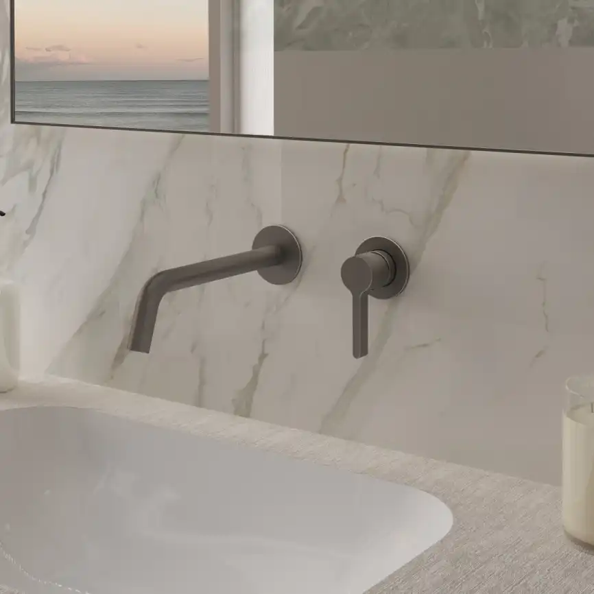 Смеситель для раковины Vincea Villa VBFW-1VL1GM встраиваемый однорычажный, вороненая сталь фото 1