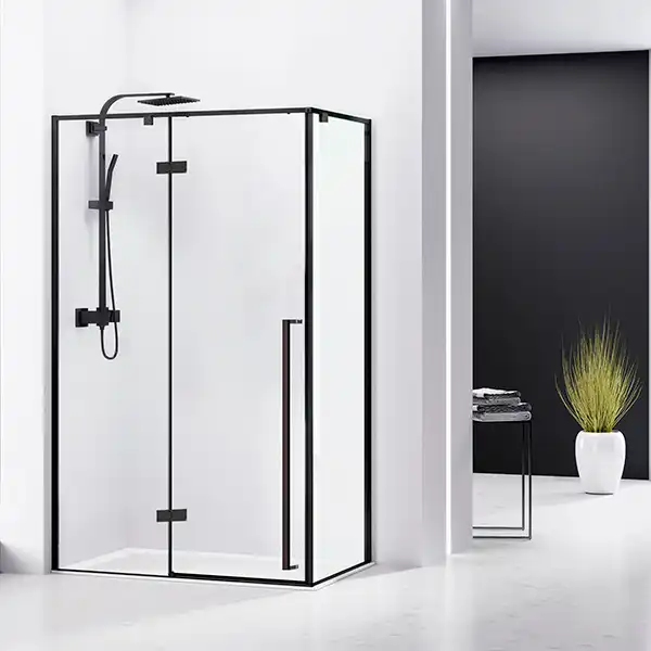 Душевой уголок Sole Vog 120х90 профиль Черный стекло прозрачное фото 3
