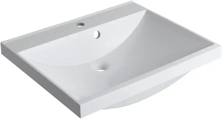 Раковина Aquanet Нота 58 281220 прямоугольная, Белая глянцевая фото 4